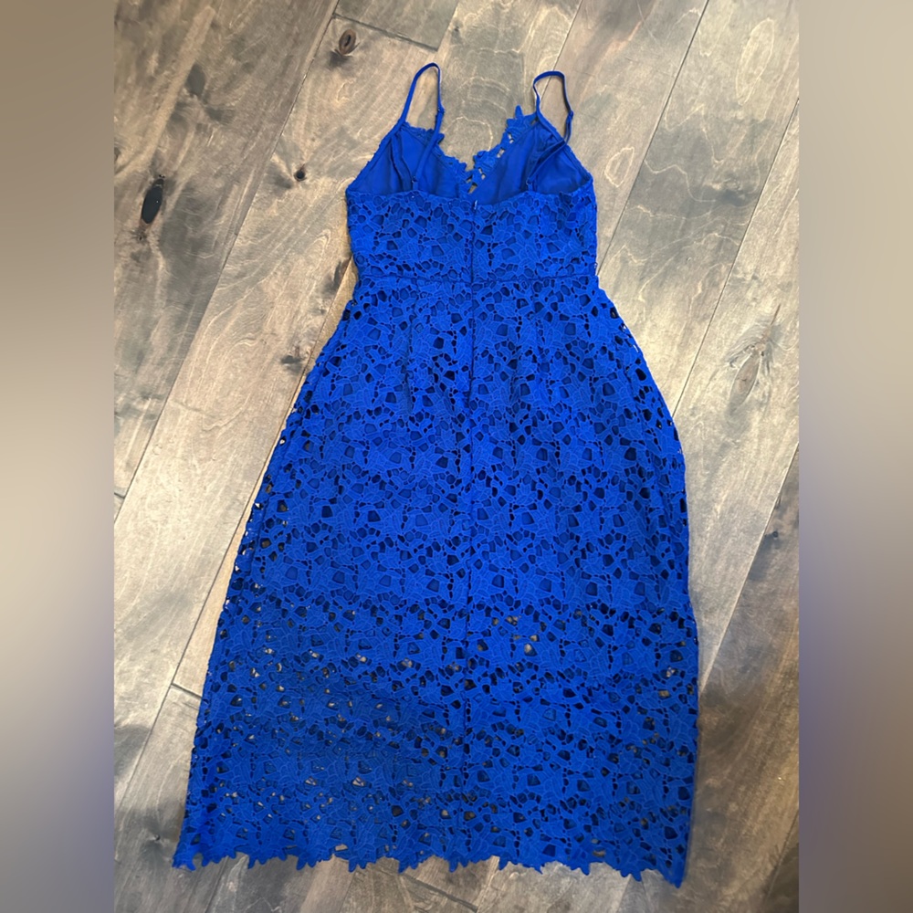 Deep Blue Spaghetti Strap Lace Dress SZ M